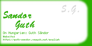 sandor guth business card
